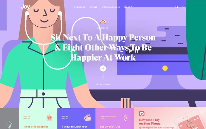 Joy - Spend Happier and Build Your Savings website preview