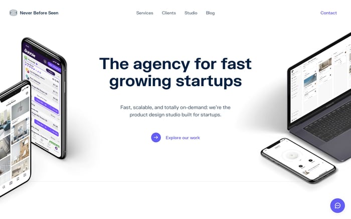 Never Before Seen website preview