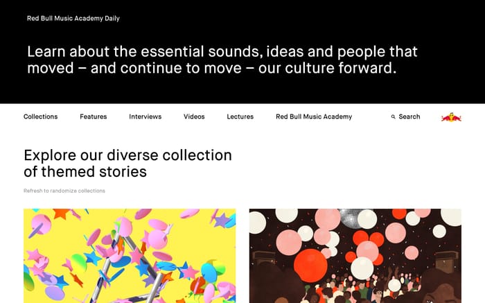 Red Bull Music Academy Daily website preview