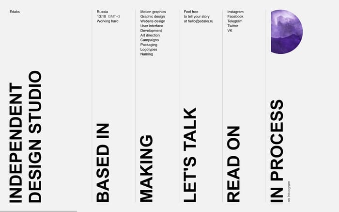 Edaks — Independent design studio website preview