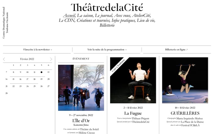ThéâtredelaCité website preview