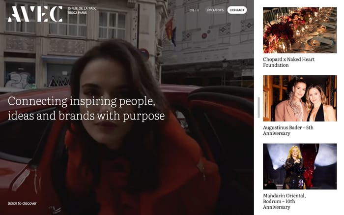 Avec website preview