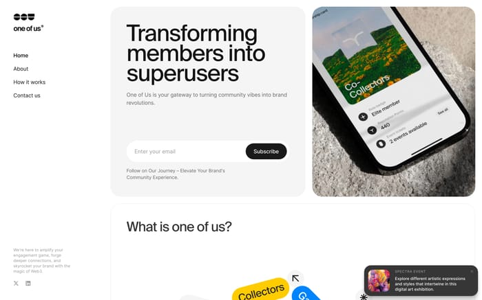 One of us website preview