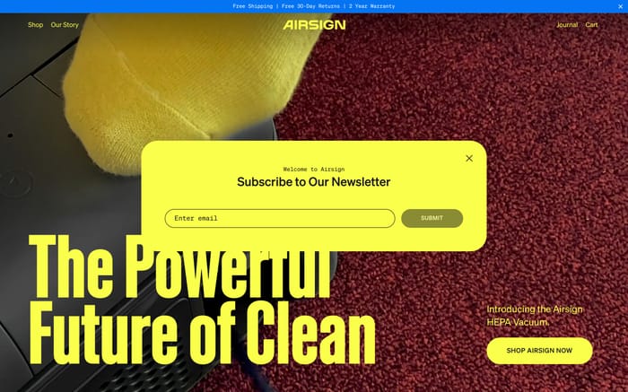 Airsign website preview