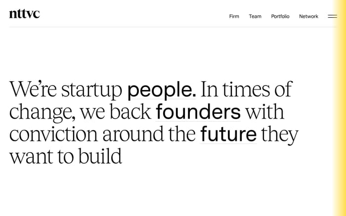 NTTVC website preview
