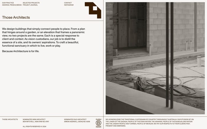 Those Architects website preview