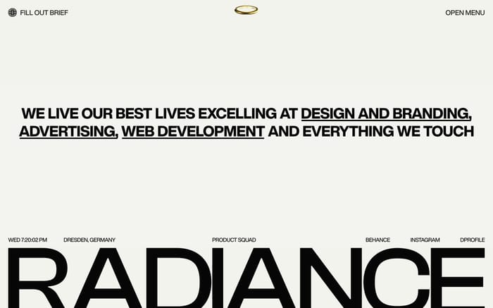 Radiance website preview