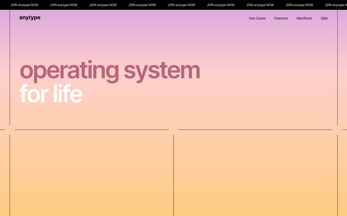Anytype website preview