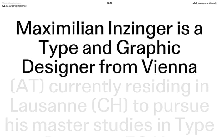 Maximilian Inzinger website preview