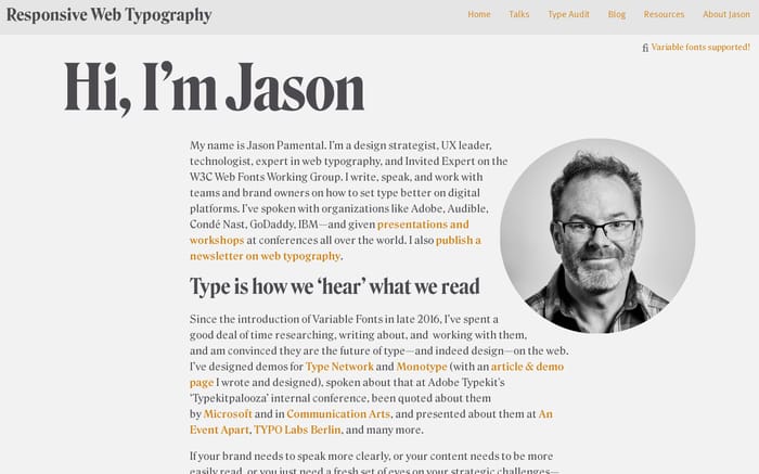 Jason Pamental website preview