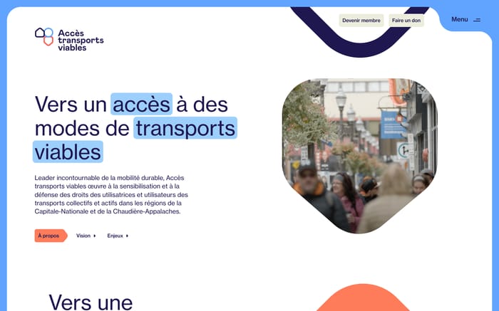 Accès transports viables website preview