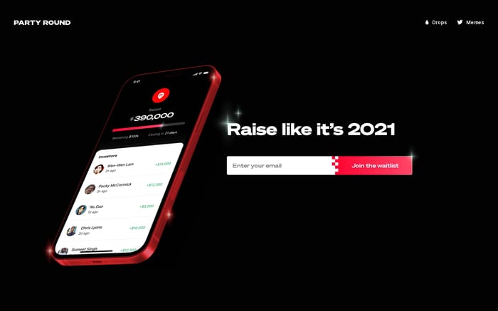 Party Round website preview