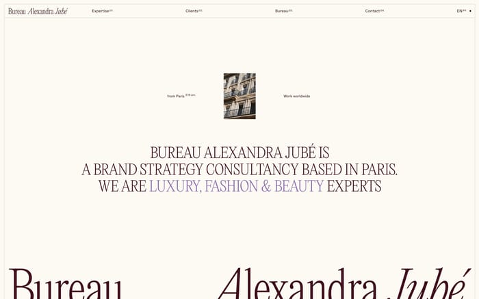 Bureau Alexandra Jube website preview