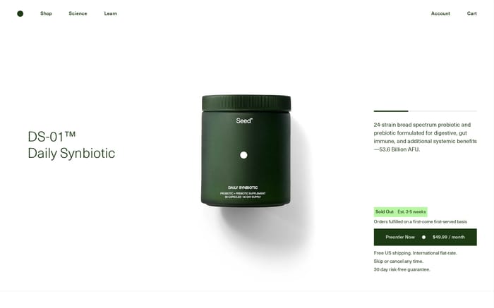 Seed website preview
