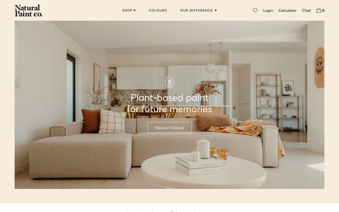 Natural Paint Co. website preview