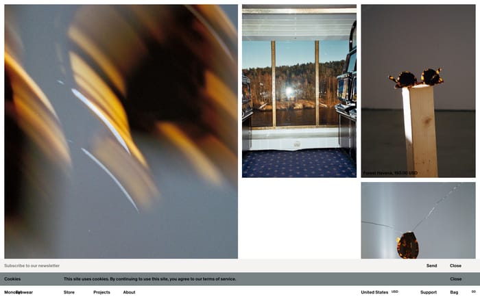 Monokel Eyewear website preview