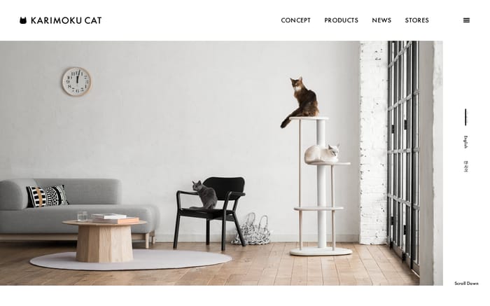 KARIMOKU CAT - カリモクの猫用木製家具 website preview