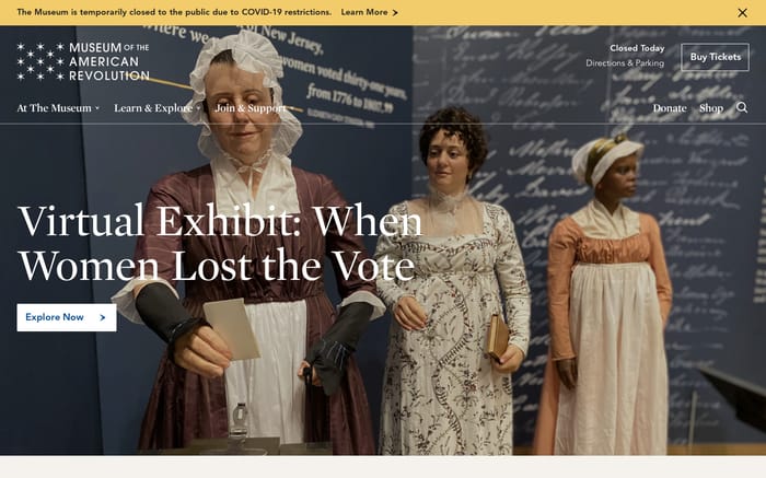 Museum of the American Revolution website preview