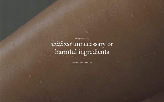 Sans [ceuticals] website preview