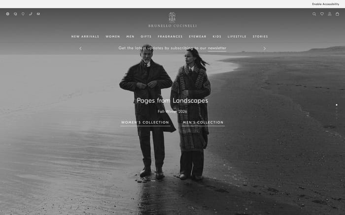 Brunello Cucinelli website preview