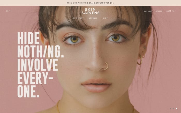 We are skin sapiens website preview
