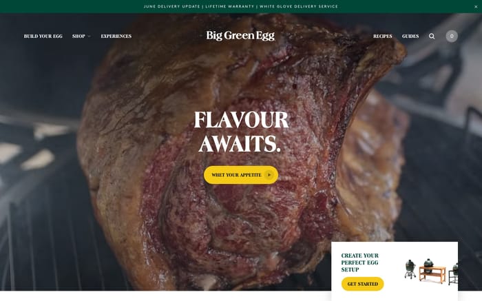 Big Green Egg website preview