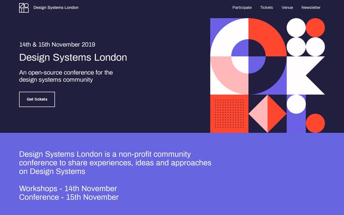 Design Systems London 2019 website preview
