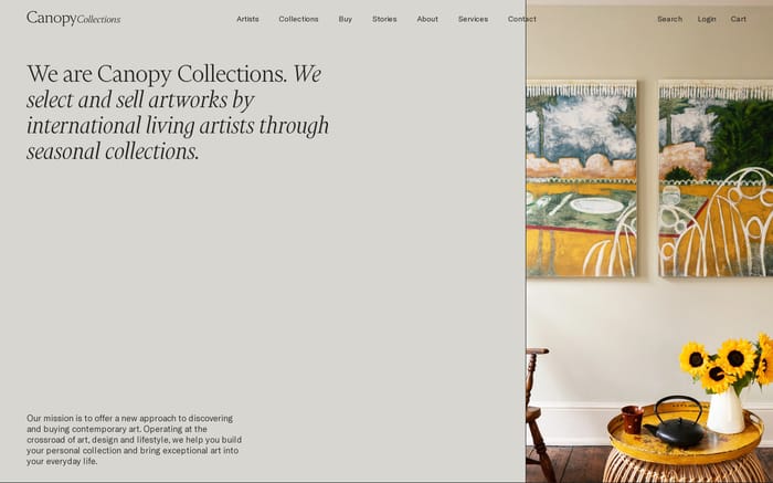 Canopy Collections website preview