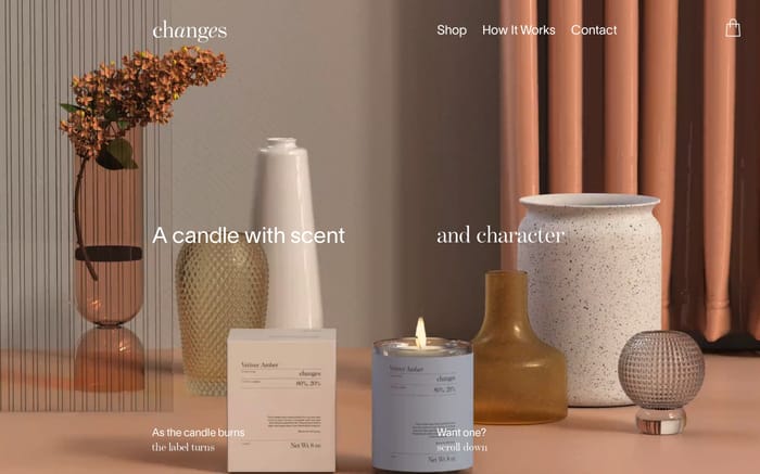 Changes Candles website preview