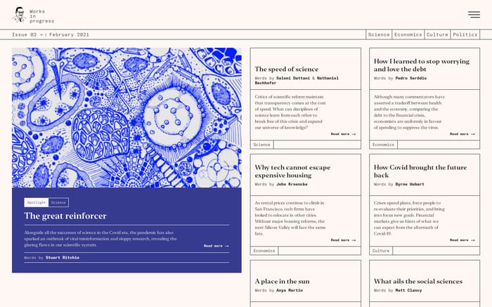 Works in Progress website preview