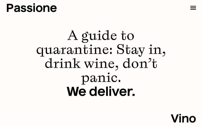 Passione Vino website preview