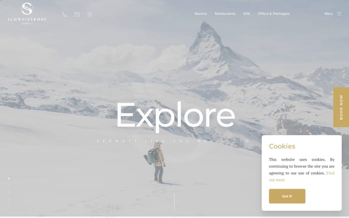 Hotel Schweizerhof Zermatt website preview