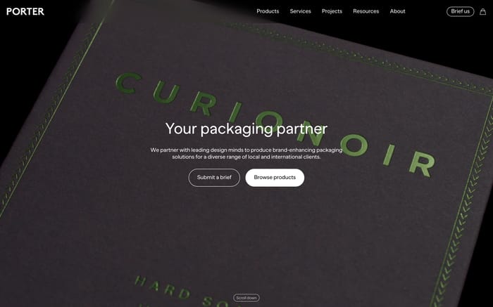 Porter Packaging website preview