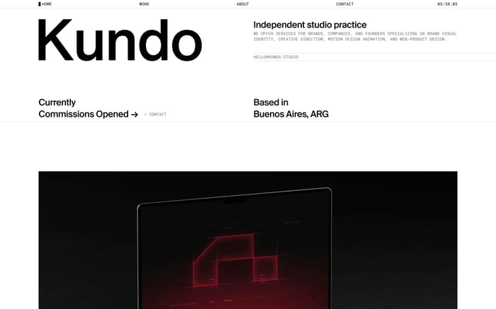 Kundo Studio website preview