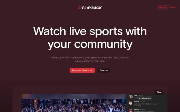 Playback website preview