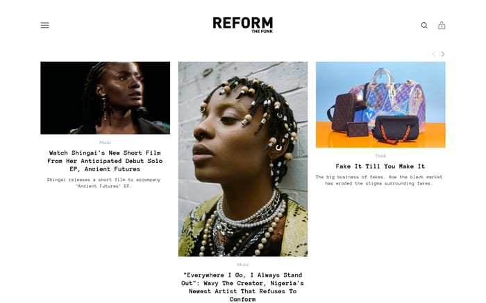 Reform the funk website preview