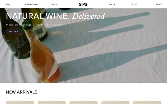 Sips website preview