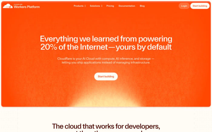 Cloudflare Workers Platform website preview