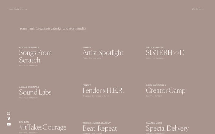 Yours Truly Creative website preview