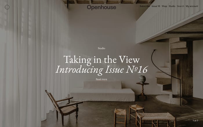 Openhouse Magazine website preview