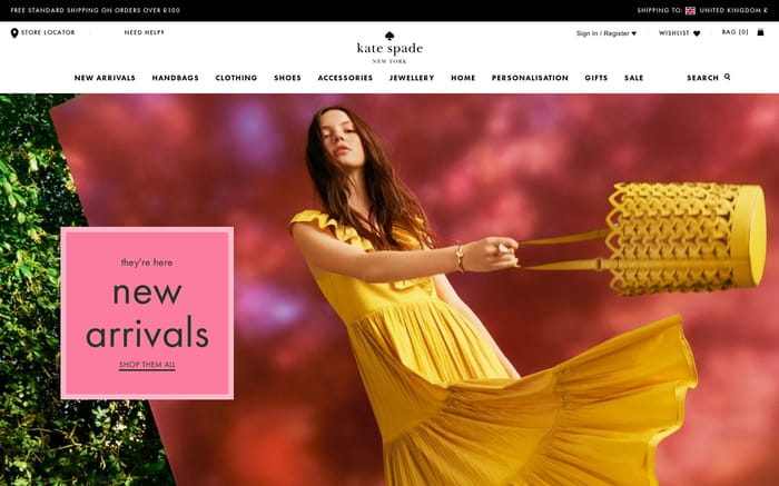 Kate Spade New York | Handbags, Clothing & Accessories website preview