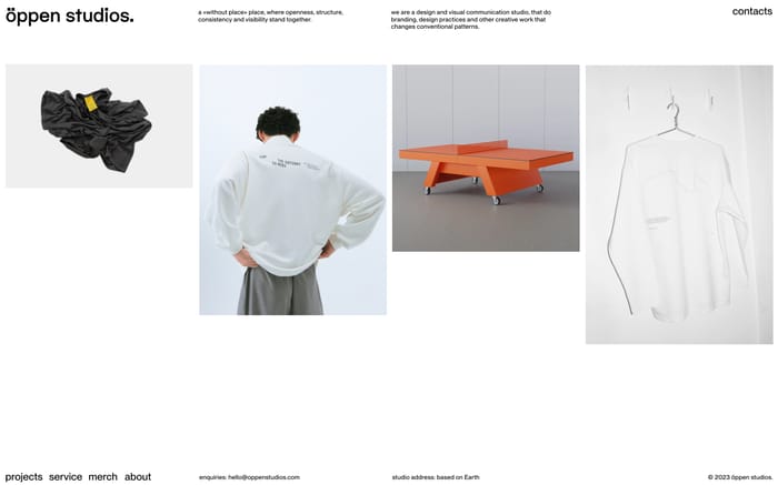 Öppen studios website preview