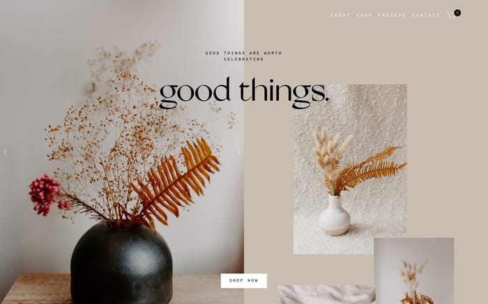 Good Things Pottery website preview