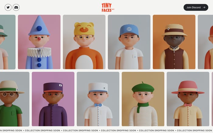 TinyFaces website preview