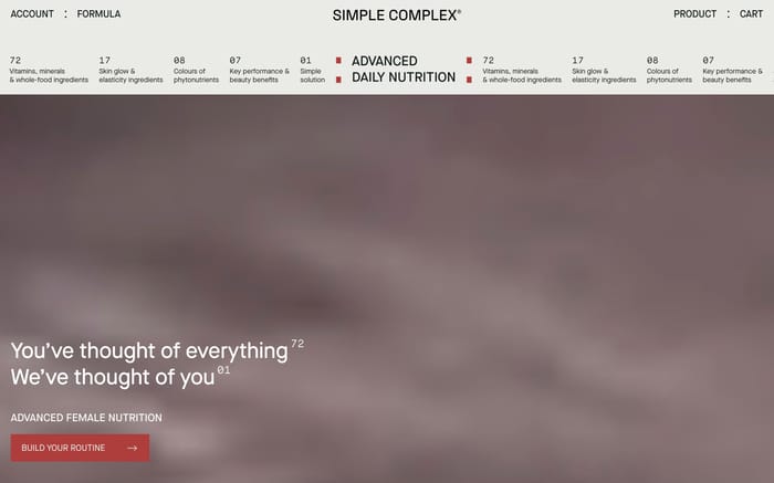 Simple complex website preview