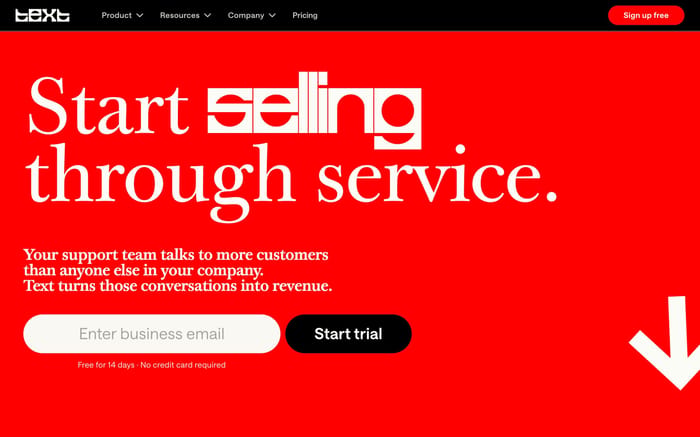 Text website preview