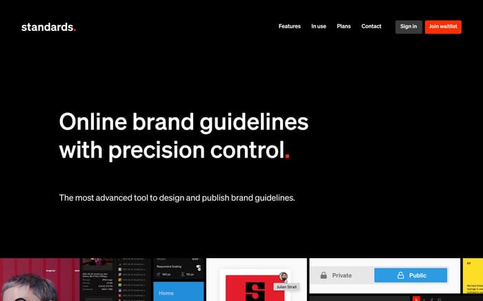 Standards website preview