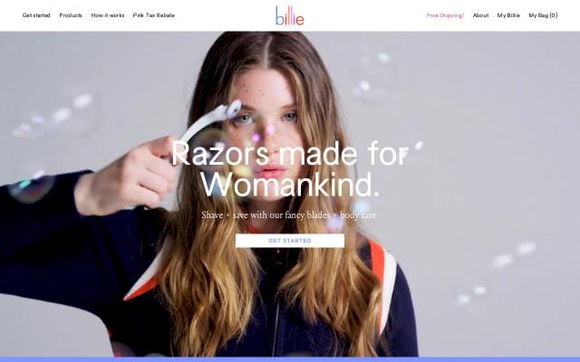 Billie website preview