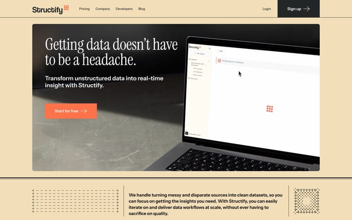 Structify website preview