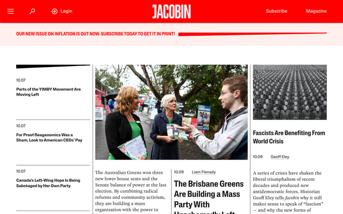 Jacobin website preview